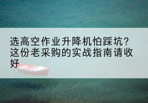 济阳高空作业升降机厂家推荐-选高空作业升降机怕踩坑？这份老采购的实战指南请收好