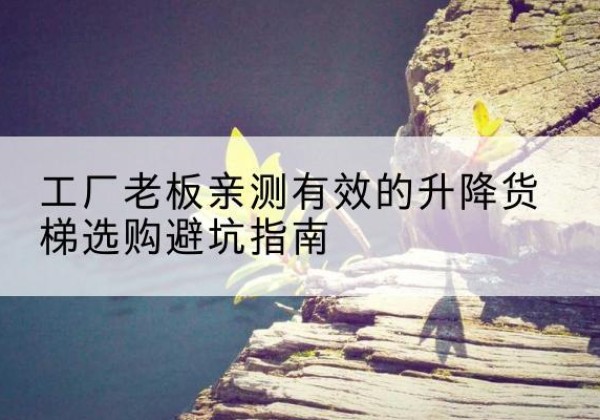 济阳升降货梯怎么选-工厂老板亲测有效的升降货梯选购避坑指南